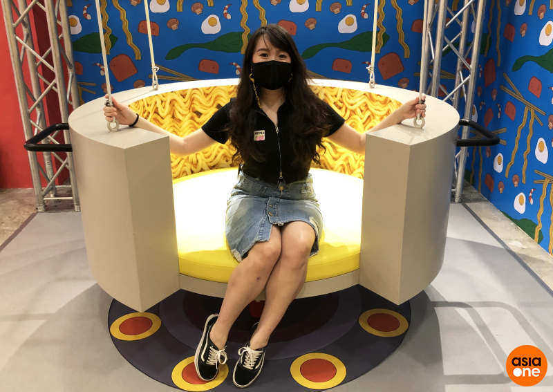 A giant can of ham and a lifesize cup noodle swing Here's a new